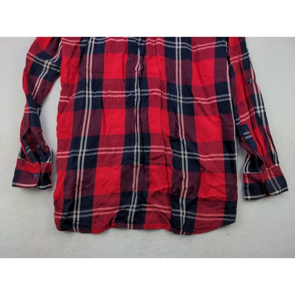 Woolrich Red Plaid Button Down Long Sleeve Shirt 100% Rayon Size XXL 2XL - Picture 6 of 11